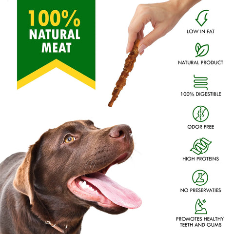 Dog Smoked Rawhide Sticks Wrapped Chicken Pet Natural Chew Treats Grain Free Organic Meat Healthy Human Grade Dried Snacks In Bulk